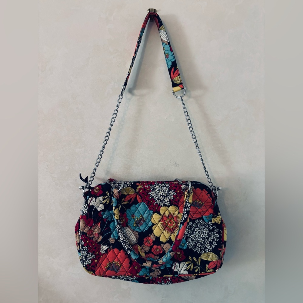 Vera Bradley Quilted  Double Handled Chain Shoulder Tote Bag - Happy Snails